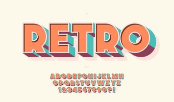 Vector retro font bold style modern typography