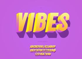 Vibes font 3d bold slanted style modern typography