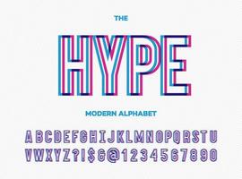 Hype modern alphabet vector