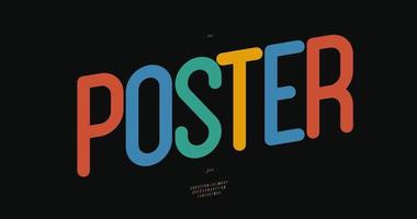 Vector poster font rounded style