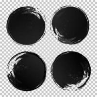 Vector hand draw watercolor circle texture brush strokes set