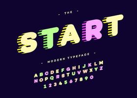 Vector start font 3d bold typography colorful style