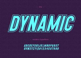 Vector bold dynamic alphabet modern typography