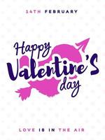 Valentines day greeting card with label and heart on lovely cute background for decoration vector