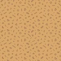 Memphis seamless pattern brown color consisting of geometric shapes and line for use branding project, business card, banner and other. Vector Illustration