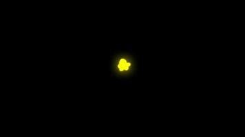 animação efeito de fumaça de luz neon amarelo em fundo preto. video