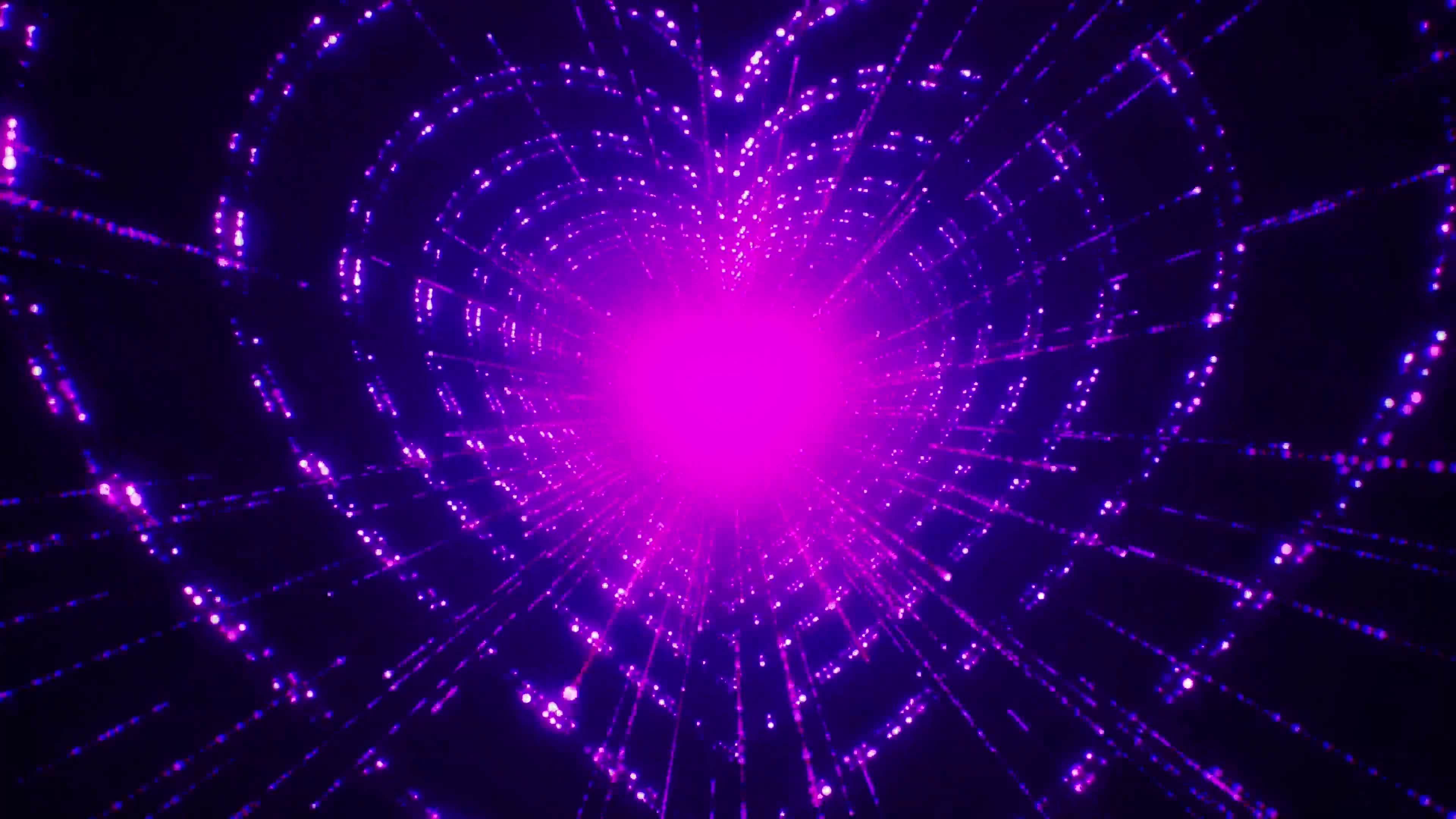 Animation purple light hearts shape floating isolate for Valentine's