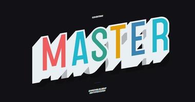 Vector master alphabet 3d bold color style