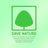 salvar la naturaleza banner con árbol para la empresa de ecología vector