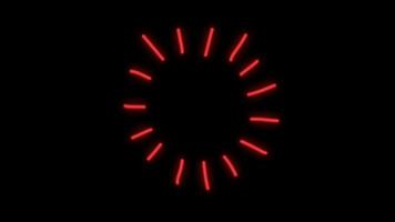 efeito de linha de velocidade de luz neon vermelho de animação em fundo preto. video
