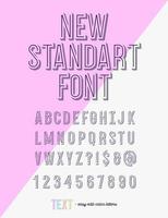 nuevo estilo de tendencia de tipografía moderna de fuente estándar para camiseta, animación vector