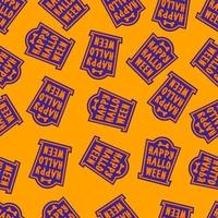 Happy halloween pattern tomb color on yellow background for decoration holiday party, poster vector