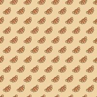 Bakery seamless pattern consisting of croissant for cafe, cupcake firm vector