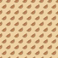 Bakery seamless pattern consisting of croissant for cafe, cupcake firm vector