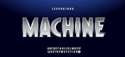 Machine vector font modern typography