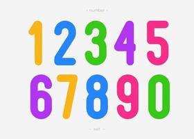 Vector number collection bold colorful style