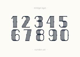 Set of vector numbers vintage style