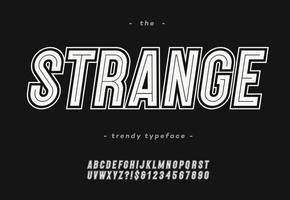 Vector bold strange alphabet