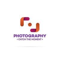 Photography logo orange and red color vector