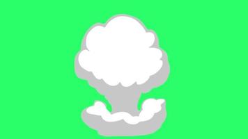 efecto de humo blanco de animación aislado sobre fondo verde. video