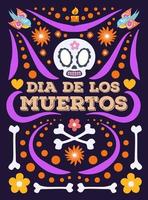 Dia de Los Muertos funny poster party vector