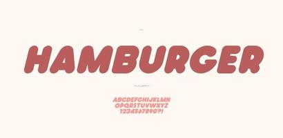 fuente de hamburguesa de vector estilo negrita