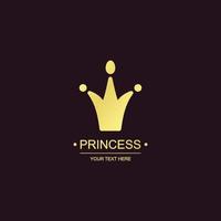 princess crown vector symbol gold style