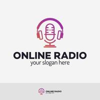 conjunto de logotipos de radio en línea