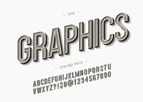 Vector bold graphics font trendy typography