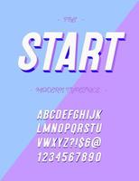 Start font modern typography. Typeface trend style for printing, decoration, t shirt vector