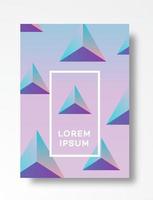 Cover design template triangle background with minimal cool gradient vector