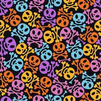 Vector Day of the dead holiday sugar skulls pattern colorful style