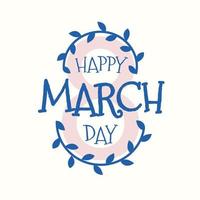8 march day label in beautiful style vector