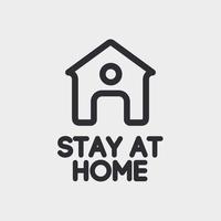 Stay at home sign vector isolated on backgtound