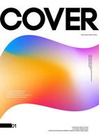 Abstract liquid gradient cover design template vector