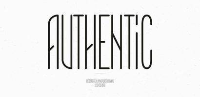 Vector authentic font vuntage style