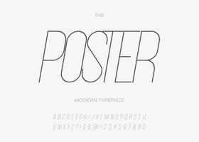 Vecto poster font slanted style modern typography vector