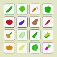 vector vegetable icon color flat style
