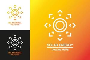 conjunto de logotipos de energía solar estilo degradado moderno vector