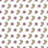 Christmas sweet candy seamless pattern color scandinavian style on white background vector