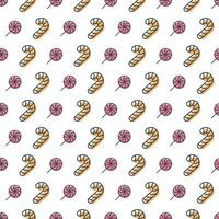 Christmas sweet candy seamless pattern color scandinavian style on white background vector