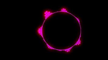 animation lila nois våg isolera på svart bakgrund. video