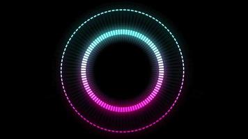 animación de onda de ruido azul y rosa aislada sobre fondo negro.