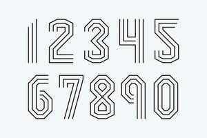 Set of numbers line style vector