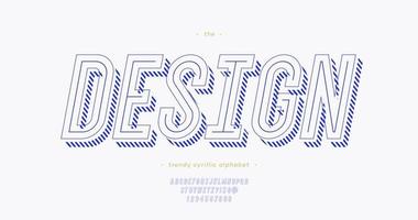 Vector design modern typeface 3d bold slanted style