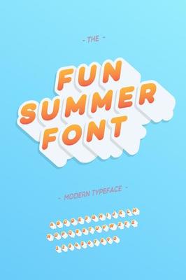 Summer fun vector font 3d bold style
