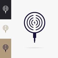 Wireless charging connector icon set vector