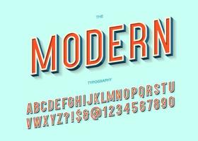 Modern typeface 3d typography colorful style vector