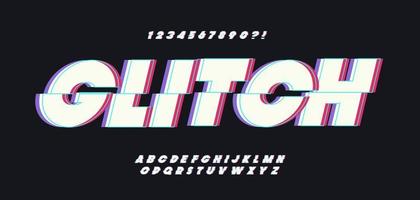 Vector glitch font bold style