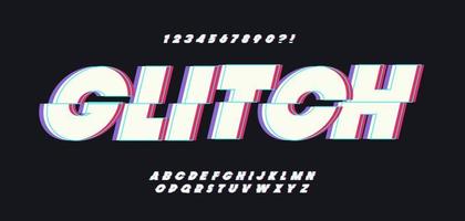 3d Glitch Text Effect Stylist Typography Stock Vector (Royalty